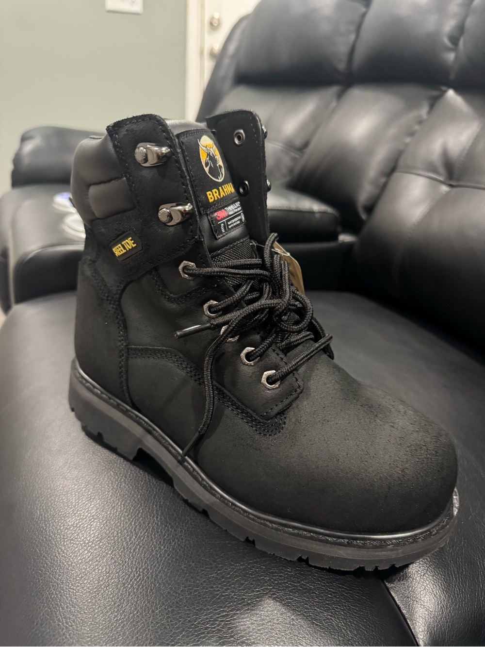 Brahma Black Men's Lace-Up Work Boot